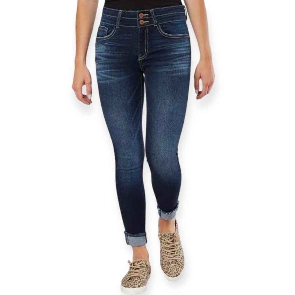 KanCan 36 Signature Mid-Rise Ankle Skinny Cuffed Jean Womens Stretch